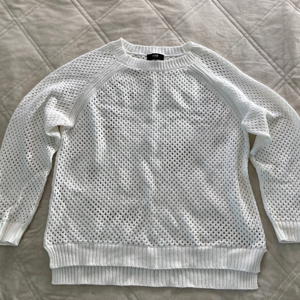 ABLE Taylor Mesh Sweater White XL